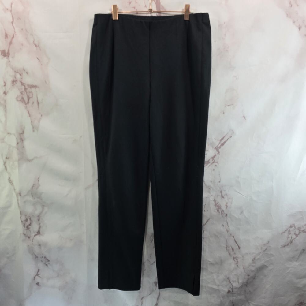 J Jill Pants Womens Medium Black Pull On High Rise Crop Ponte Slim Leg Slit